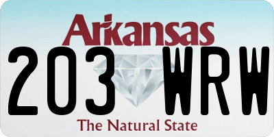 AR license plate 203WRW