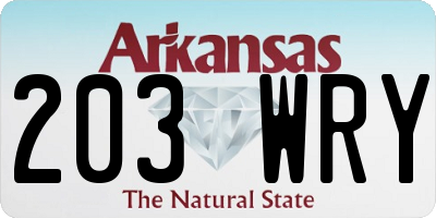 AR license plate 203WRY