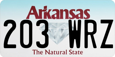 AR license plate 203WRZ