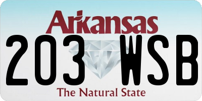 AR license plate 203WSB