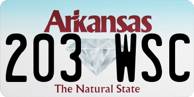 AR license plate 203WSC