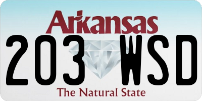AR license plate 203WSD