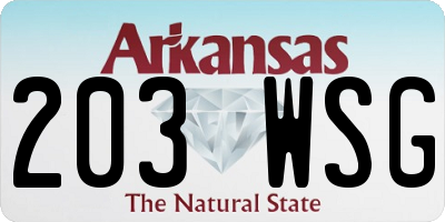 AR license plate 203WSG
