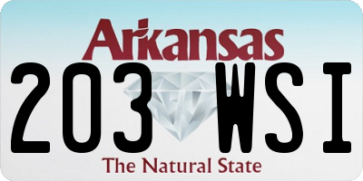 AR license plate 203WSI