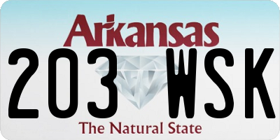 AR license plate 203WSK