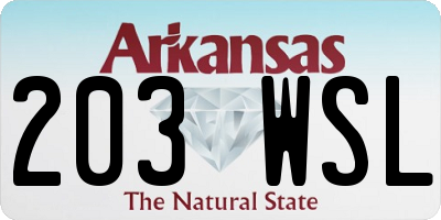 AR license plate 203WSL