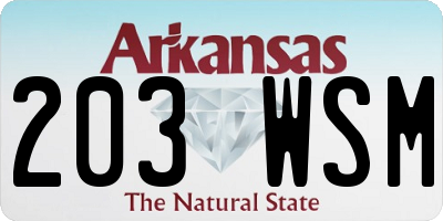 AR license plate 203WSM
