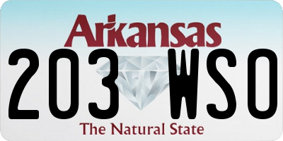 AR license plate 203WSO