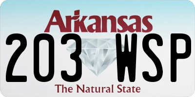 AR license plate 203WSP