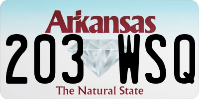 AR license plate 203WSQ