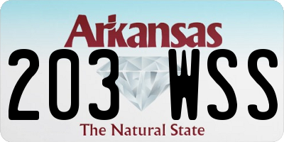 AR license plate 203WSS
