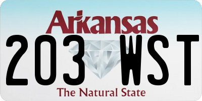 AR license plate 203WST