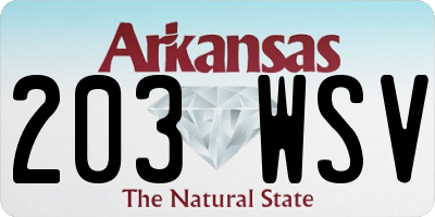 AR license plate 203WSV