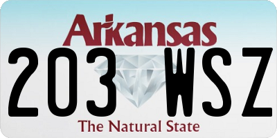 AR license plate 203WSZ