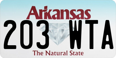 AR license plate 203WTA