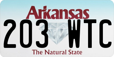 AR license plate 203WTC