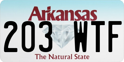 AR license plate 203WTF