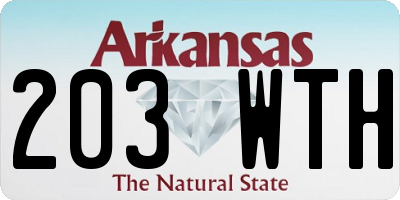 AR license plate 203WTH