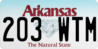 AR license plate 203WTM