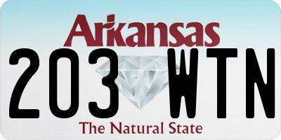 AR license plate 203WTN