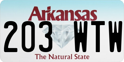 AR license plate 203WTW