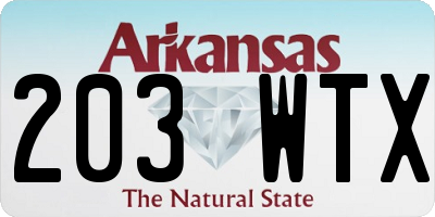 AR license plate 203WTX