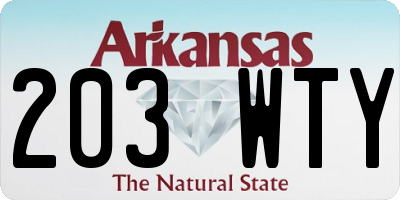 AR license plate 203WTY
