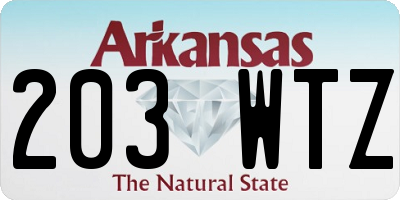 AR license plate 203WTZ