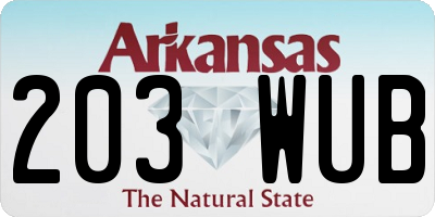 AR license plate 203WUB