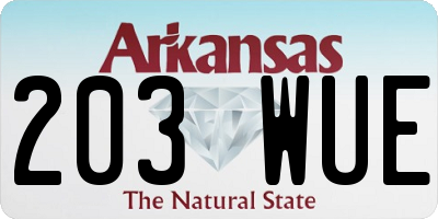 AR license plate 203WUE