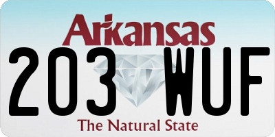 AR license plate 203WUF