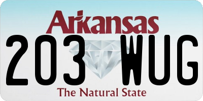 AR license plate 203WUG