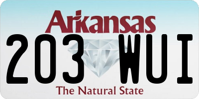 AR license plate 203WUI