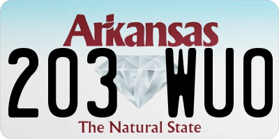 AR license plate 203WUO