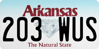 AR license plate 203WUS