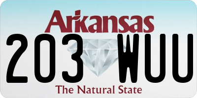 AR license plate 203WUU
