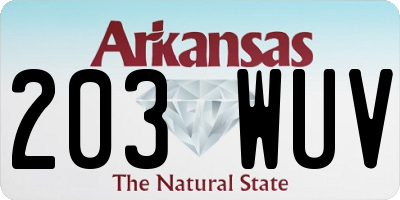 AR license plate 203WUV