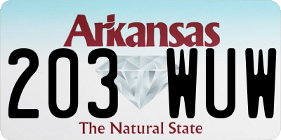 AR license plate 203WUW