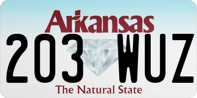 AR license plate 203WUZ
