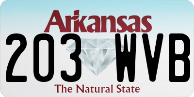 AR license plate 203WVB
