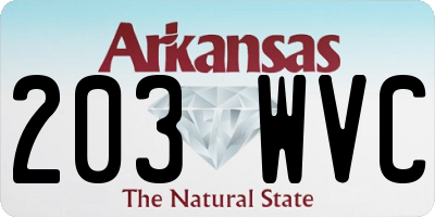 AR license plate 203WVC