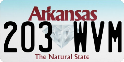 AR license plate 203WVM