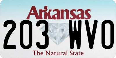AR license plate 203WVO