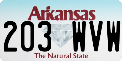 AR license plate 203WVW