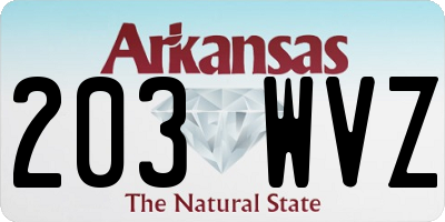 AR license plate 203WVZ