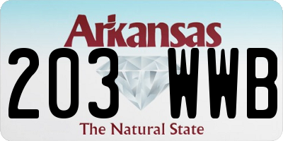 AR license plate 203WWB