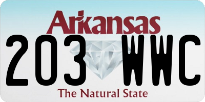 AR license plate 203WWC