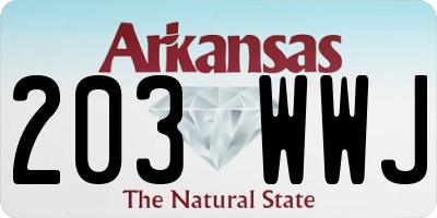 AR license plate 203WWJ