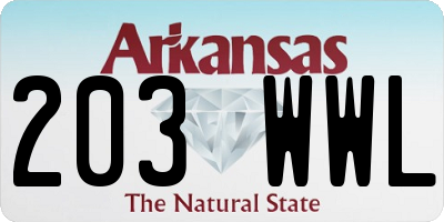 AR license plate 203WWL