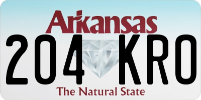 AR license plate 204KRO